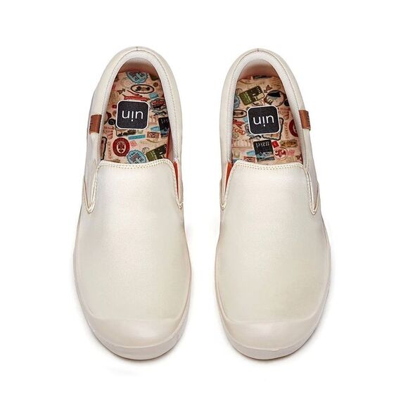 UIN Men's Sneakers Walking Casual Slip Ons Loafers (Oat Milk Silk Cadiz I) - Picture 9 of 9